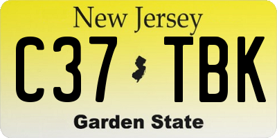 NJ license plate C37TBK