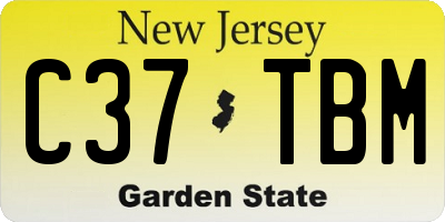 NJ license plate C37TBM
