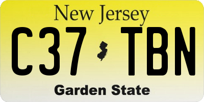 NJ license plate C37TBN