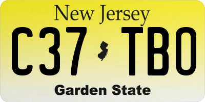 NJ license plate C37TBO