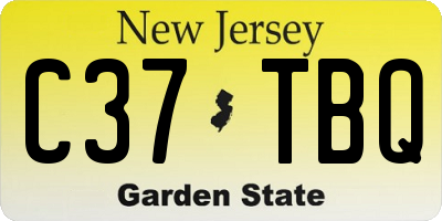 NJ license plate C37TBQ