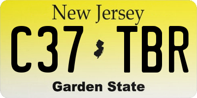 NJ license plate C37TBR