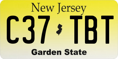 NJ license plate C37TBT