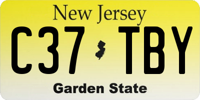 NJ license plate C37TBY