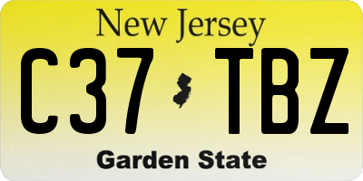 NJ license plate C37TBZ