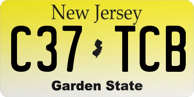 NJ license plate C37TCB