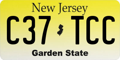 NJ license plate C37TCC
