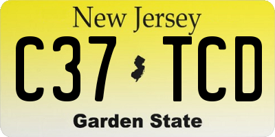 NJ license plate C37TCD