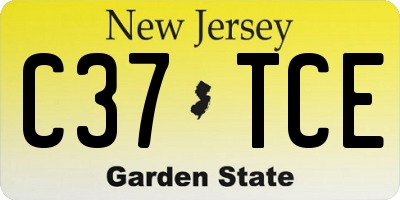 NJ license plate C37TCE