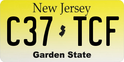 NJ license plate C37TCF