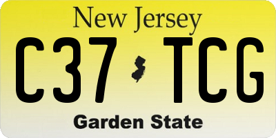 NJ license plate C37TCG