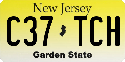 NJ license plate C37TCH