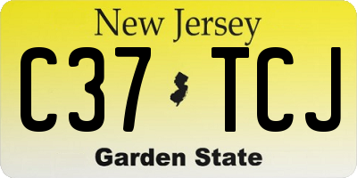 NJ license plate C37TCJ