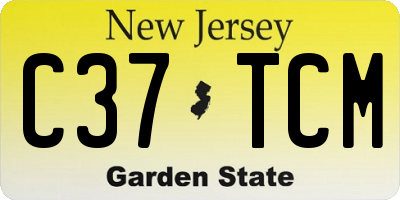 NJ license plate C37TCM