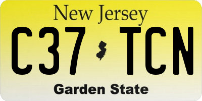 NJ license plate C37TCN