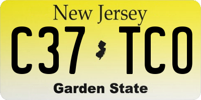 NJ license plate C37TCO