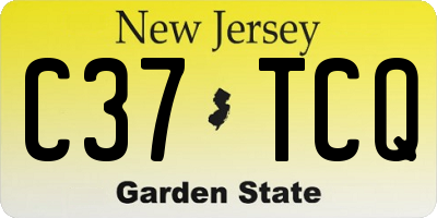 NJ license plate C37TCQ