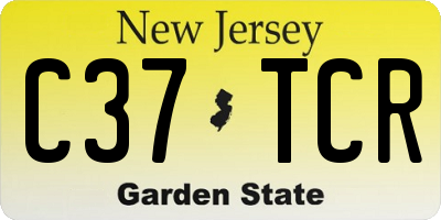 NJ license plate C37TCR