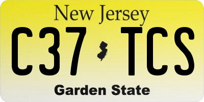 NJ license plate C37TCS