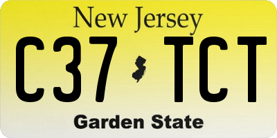 NJ license plate C37TCT