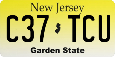 NJ license plate C37TCU