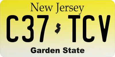 NJ license plate C37TCV