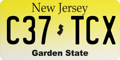 NJ license plate C37TCX