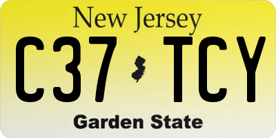 NJ license plate C37TCY