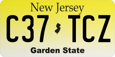 NJ license plate C37TCZ