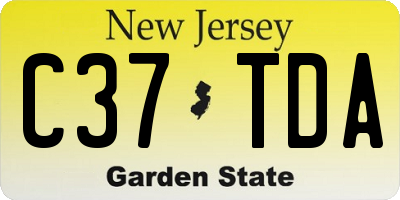 NJ license plate C37TDA