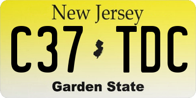 NJ license plate C37TDC