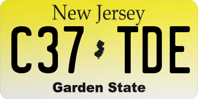 NJ license plate C37TDE