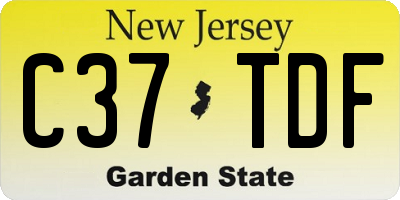 NJ license plate C37TDF