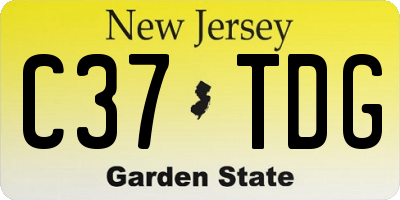 NJ license plate C37TDG