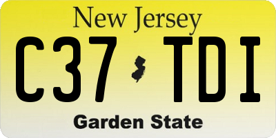 NJ license plate C37TDI