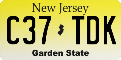 NJ license plate C37TDK