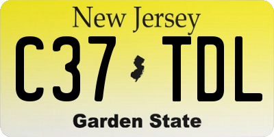 NJ license plate C37TDL