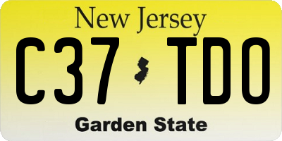 NJ license plate C37TDO