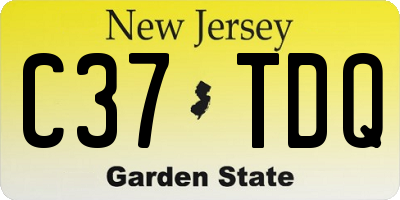 NJ license plate C37TDQ