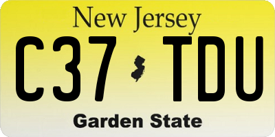 NJ license plate C37TDU