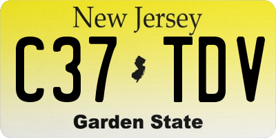 NJ license plate C37TDV