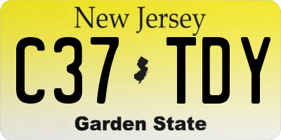 NJ license plate C37TDY
