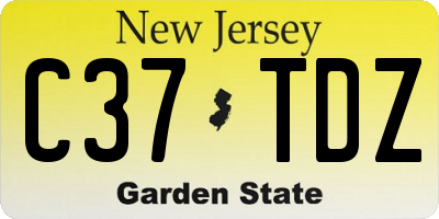 NJ license plate C37TDZ