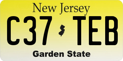 NJ license plate C37TEB