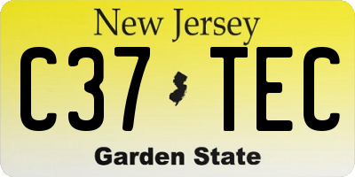 NJ license plate C37TEC