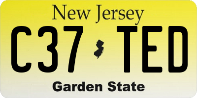 NJ license plate C37TED