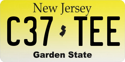 NJ license plate C37TEE