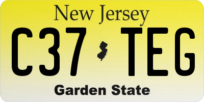 NJ license plate C37TEG