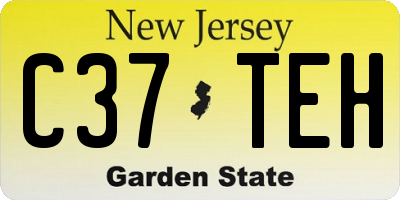 NJ license plate C37TEH