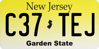 NJ license plate C37TEJ
